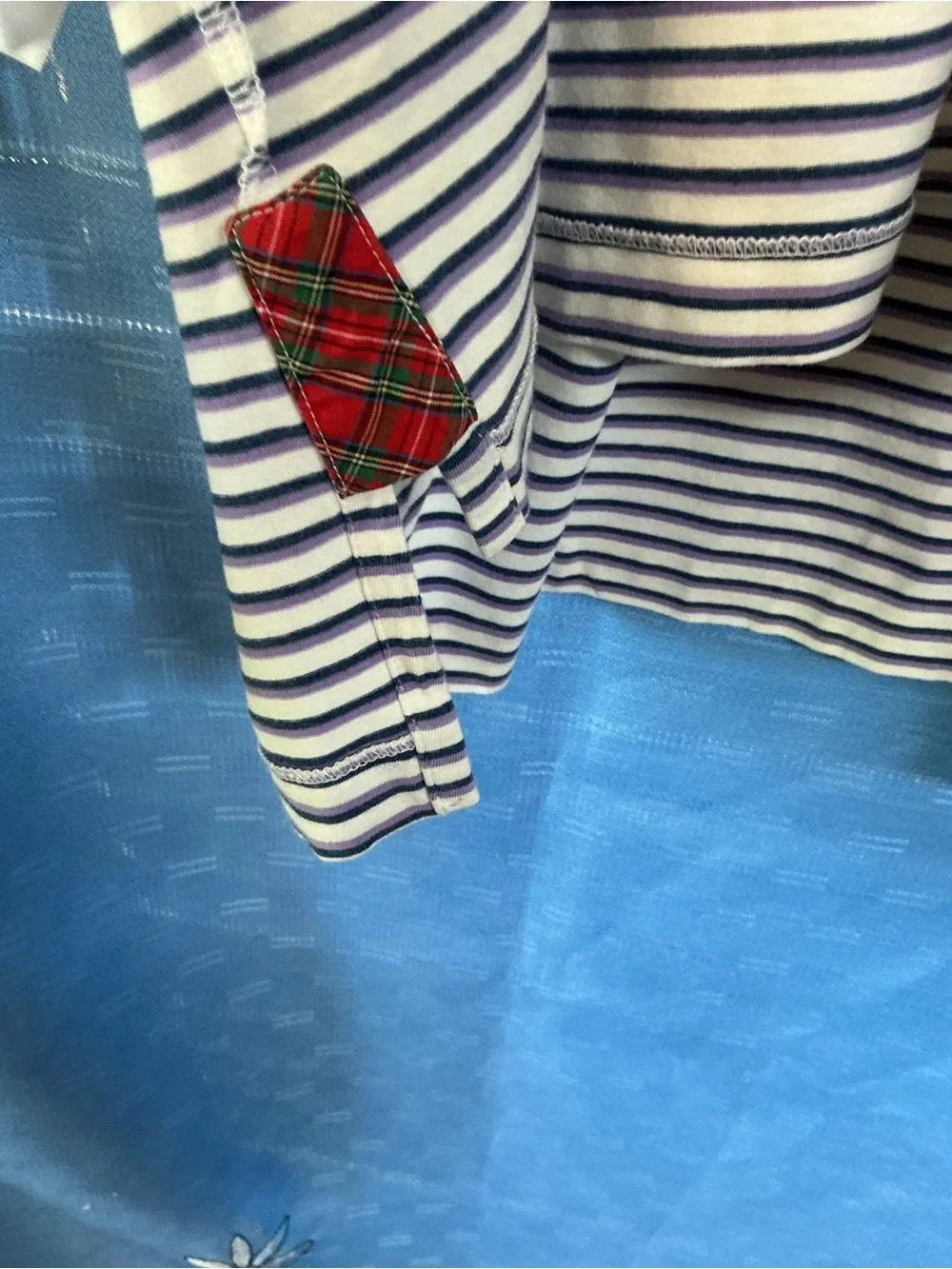 Polo Ralph Lauren Men’s Stretch Lisle Striped Polo - White, Purple, & Navy